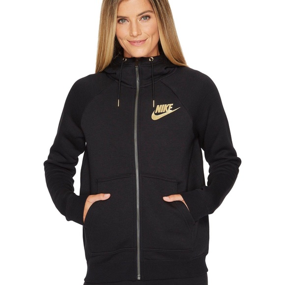 Nike Tops - Nike Metallic gold Rally Hoodie zip-up jacket